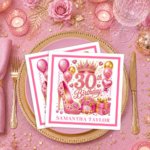 Serviette En Papier Serviettes Rose Gold Rose Confettis 30ème Annivers