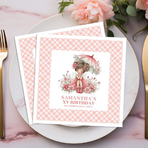 Serviette En Papier Serviettes Rose Pâle pour la 5ème Fête d'Anniversa