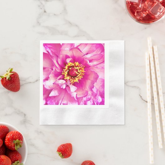 Serviette En Papier Serviettes Rose Pivoine, Cocktail inventé (En situation)