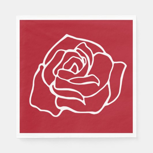 Serviette En Papier Serviettes Rose Rouge (Devant)