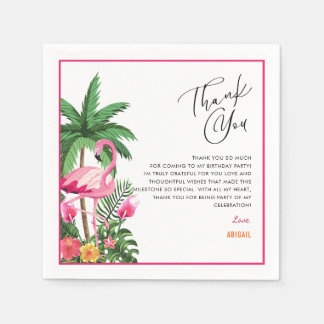 Serviette En Papier Serviettes Rose Tropical Hawaïen Anniversaire Adul