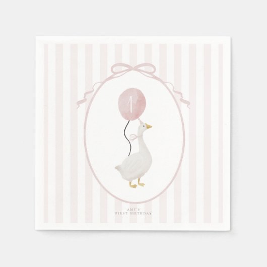 Serviette En Papier Serviettes rose Un Silencieux Oie (Devant)