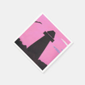 Serviette En Papier Serviettes roses avec un phare en silhouette (Coin)