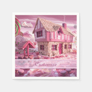 Serviette En Papier Serviettes roses de cottage de sucrerie de conte