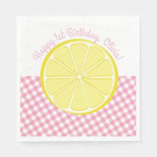Serviette En Papier Serviettes roses de partie de limonade