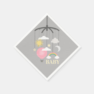 Serviette En Papier Serviettes roses modernes chaudes de baby shower