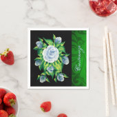 Serviette En Papier Serviettes Roses peintes à la main personnalisées (En situation)