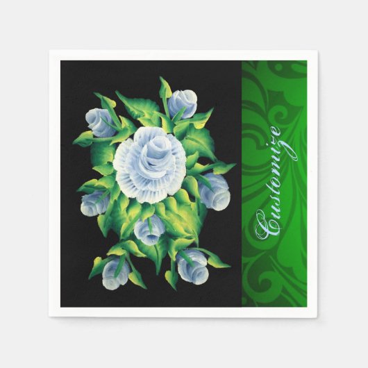 Serviette En Papier Serviettes Roses peintes à la main personnalisées (Devant)
