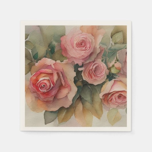 Serviette En Papier Serviettes Roses vintages (Devant)