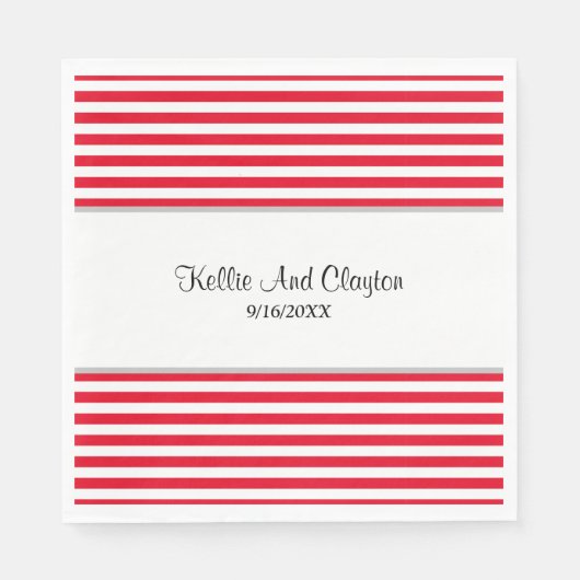 Serviette En Papier Serviettes rouges/blanches (Devant)