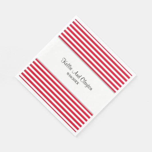 Serviette En Papier Serviettes rouges/blanches (Coin)