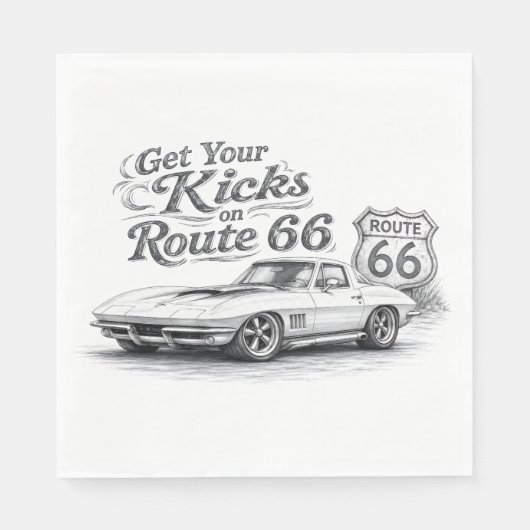 Serviette En Papier Serviettes Route 66 (Devant)