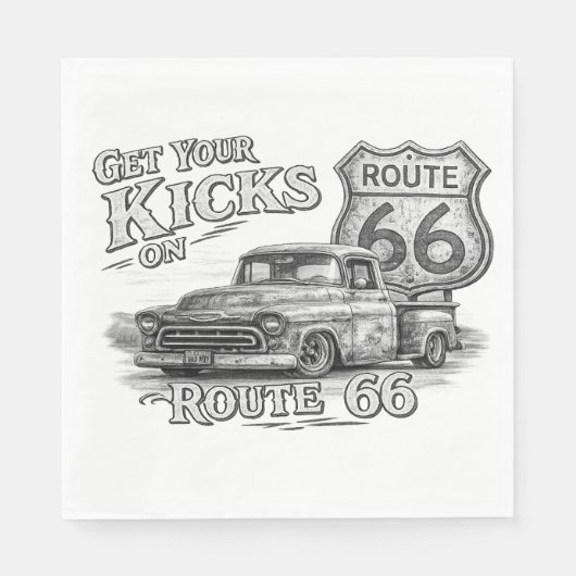 Serviette En Papier Serviettes Route 66 (Devant)