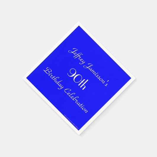 Serviette En Papier Serviettes Royal Blue Paper, 90e anniversaire (Coin)