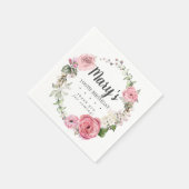 Serviette En Papier Serviettes Rustic Rose Floral 100e Anniversaire (Coin)