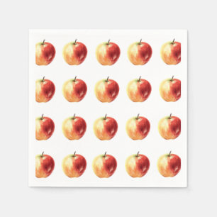 Serviette En Papier Serviettes Rustique Motif Apple Aquarelle