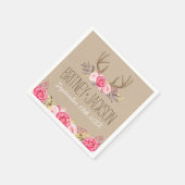 Serviette En Papier Serviettes Rustique Peony et Mariage Deer Antler (Coin)