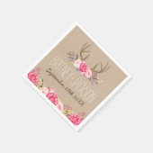 Serviette En Papier Serviettes Rustique Peony et Mariage Deer Antler (Coin)
