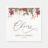 Serviette En Papier Serviettes Rustiques Mariage Pine Poinsettia (Devant)