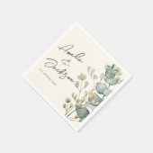 Serviette En Papier Serviettes Rustiques Mariage vert Eucalyptus Sage (Coin)