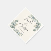 Serviette En Papier Serviettes Rustiques Mariage vert Eucalyptus Sage (Coin)