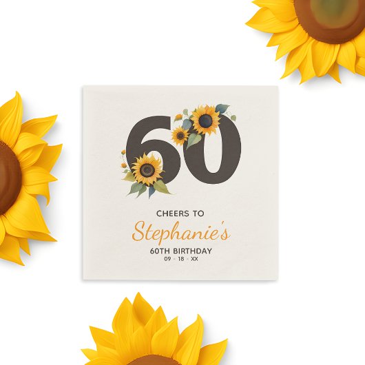Serviette En Papier Serviettes Rustiques pour 60e Anniversaire - Thème
