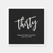 Serviette En Papier Serviettes simples Black 30th Birthday Party (Devant)