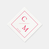 Serviette En Papier Serviettes Simples Élégantes Monogramme Blanc Fram (Coin)
