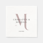 Serviette En Papier Serviettes simples, élégantes, monogrammes mariage (Devant)