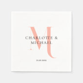 Serviette En Papier Serviettes simples, élégantes, monogrammes mariage (Devant)