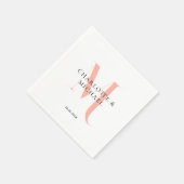 Serviette En Papier Serviettes simples, élégantes, monogrammes mariage (Coin)