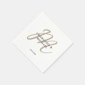 Serviette En Papier Serviettes simples, élégantes, monogrammes mariage (Coin)