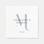 Serviette En Papier Serviettes simples, élégantes, monogrammes mariage (Devant)