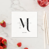 Serviette En Papier Serviettes simples, élégantes, monogrammes mariage (En situation)