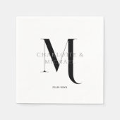 Serviette En Papier Serviettes simples, élégantes, monogrammes mariage (Devant)