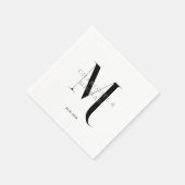 Serviette En Papier Serviettes simples, élégantes, monogrammes mariage (Coin)