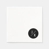 Serviette En Papier Serviettes simples en cercle monochrome mariage (Devant)