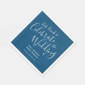 Serviette En Papier Serviettes simples en mariage bleu et blanc (Coin)