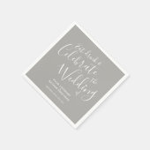 Serviette En Papier Serviettes simples en mariage gris et blanc (Coin)