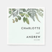 Serviette En Papier serviettes simples et élégantes à l'eucalyptus (Devant)