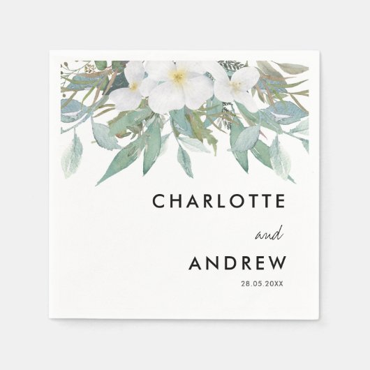 Serviette En Papier serviettes simples et élégantes à l'eucalyptus (Devant)