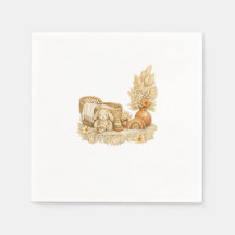 Serviettes simples pour Baby Shower bohème aquarel