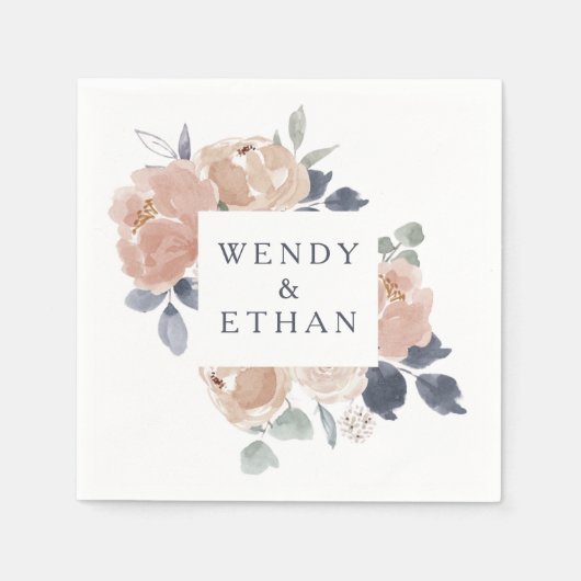 Serviette En Papier Serviettes simples Rustiques Mariage Floral (Devant)