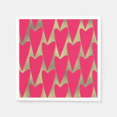 Serviette En Papier Serviettes Simulées Coeurs Roses Foil (Devant)