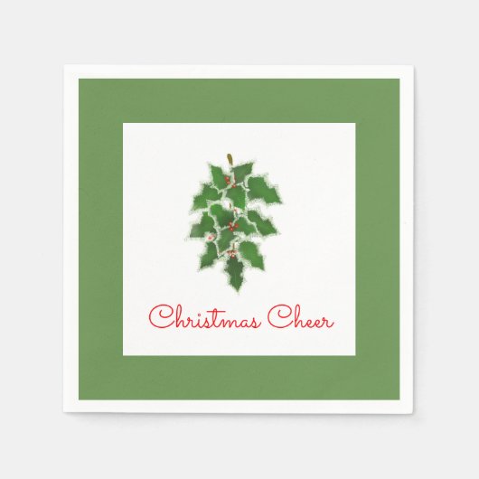 Serviette En Papier Serviettes Snowy Holly (Devant)