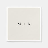Serviette En Papier Serviettes sobres en monogramme beige (Devant)