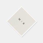 Serviette En Papier Serviettes sobres en monogramme beige (Coin)