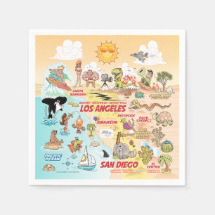 Serviette En Papier Serviettes SoCal ensoleillées