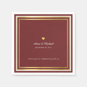 Serviette En Papier serviettes standard de réception de mariage rougeâ