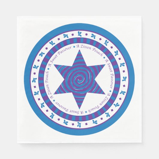 Serviette En Papier Serviettes standard Pâques "Design violet/bleu" (Devant)